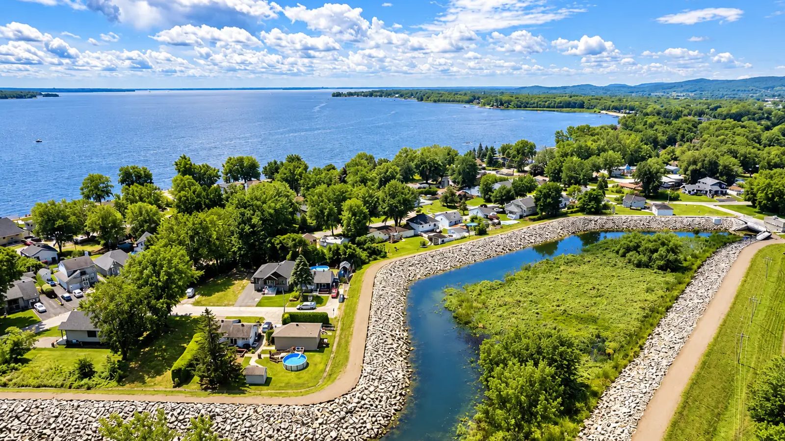Sainte-Marthe-sur-le-Lac en images : un coin de la ville (Laurentides)